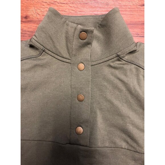 Woolx Collar Button Duck Green Charlie Sweatshirt - Size Small - Picture 4 of 7